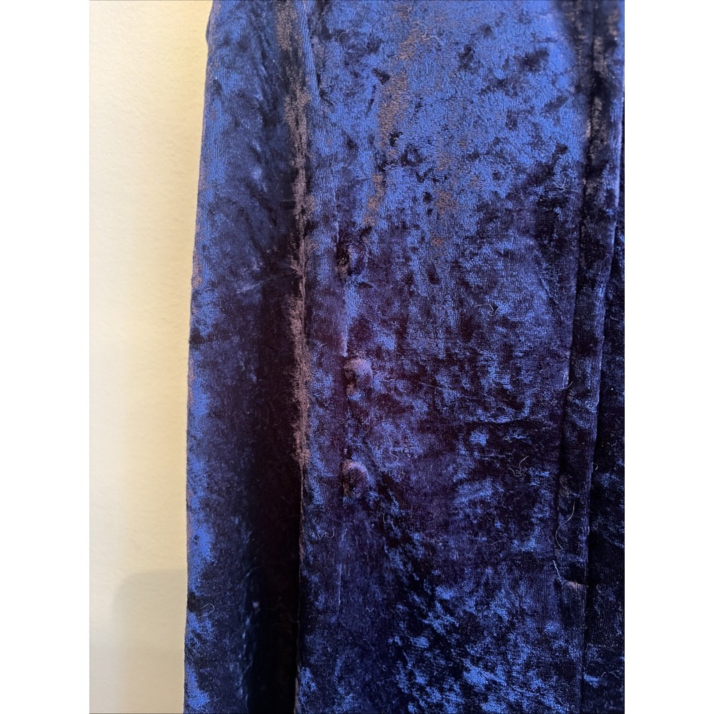 Vintage 90s Blue Velvet Midi Dress Y2K Bell Whimsigoth Skater Skirt 9 Sleeveless - Picture 9 of 16
